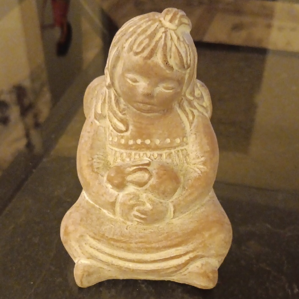 SIGNED ISABEL BLOOM ANGEL HOLDING RABBIT FIGURE
